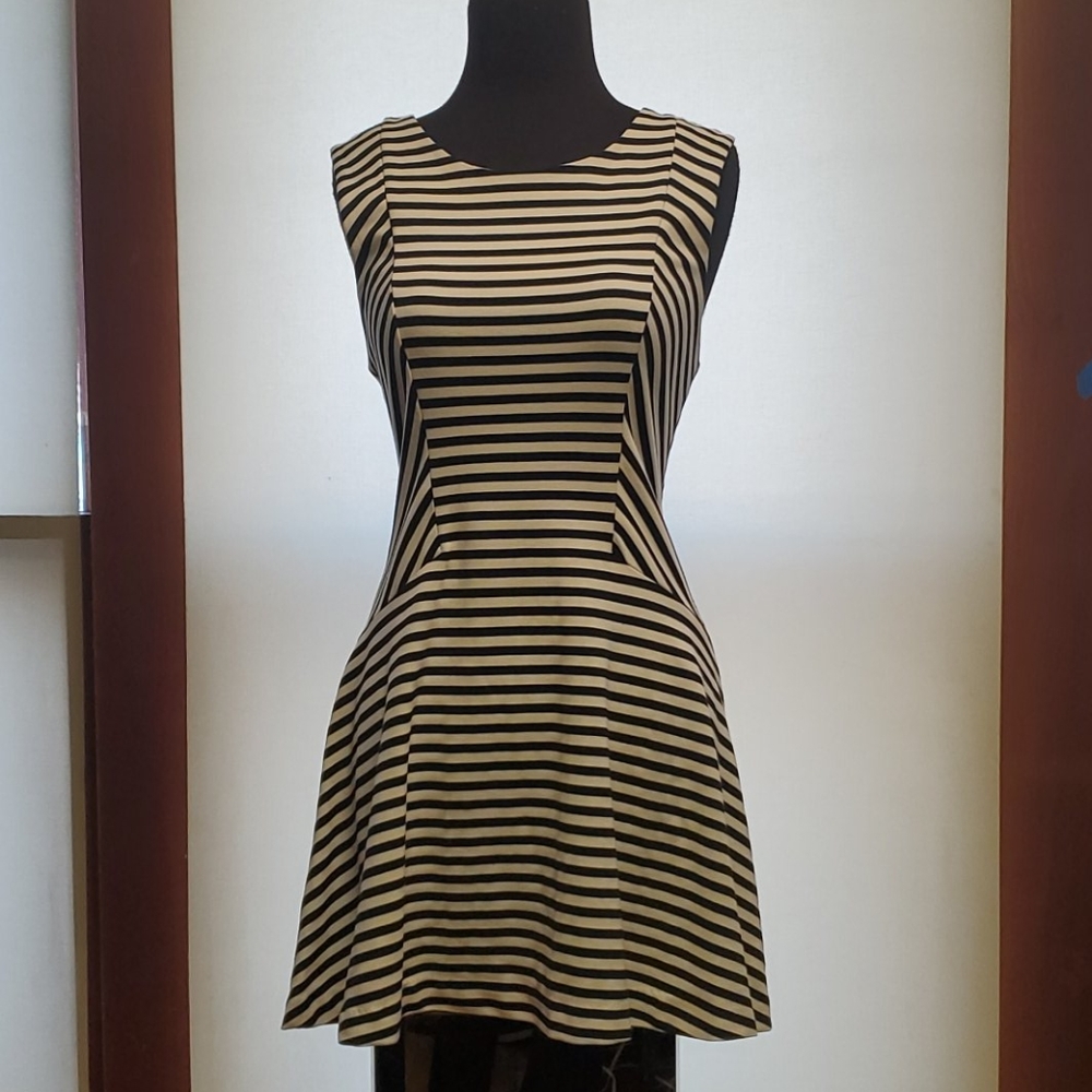 Free People Black White Striped Sleeveless Dress